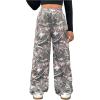 imageSOLY HUX Girls Camo Wide Leg Pants Drawstring Waist Baggy Sweatpants with PocketMulticolored