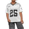 imageSOLY HUX Girls Summer Jersey Shirts V Neck Short Sleeve Graphic Tees Oversized TShirt TopsBlack and White