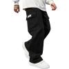 imageSOLY HUX Mens Drawstring Waist Straight Leg Outdoor Baggy Cargo Pants with Pocket StreetwearSolid Black