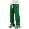 imageSOLY HUX Mens Drawstring Waist Sweatpants Split Side Textured Baggy Straight Leg Pants with PocketsPlain Green