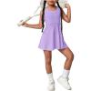 imageSOLY HUX Toddler Girls Sleeveless Mini Tennis Dress Kids Athletic Workout Golf Tank Dresses ActivewearSolid Purple