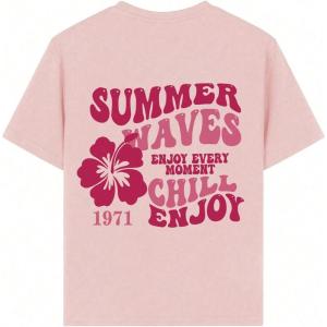 imageSOLY HUX Girls Short Sleeve Graphic Tees Crew Neck Beach Tops Casual Summer TShirtsPink Letter