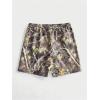 imageSOLY HUX Mens Camo Shorts Maple Leaf Print Drawstring Elastic Waist Summer Shorts StreetwearArmy Green Camo