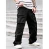 imageSOLY HUX Mens Cargo Jeans Y2k Grunge Hip Hop Wide Leg Baggy Denim Pants Streetwear with PocketsDark Grey