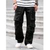 imageSOLY HUX Mens Cargo Jeans Y2k Grunge Hip Hop Wide Leg Baggy Denim Pants Streetwear with PocketsDark Grey
