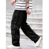 imageSOLY HUX Mens Cargo Jeans Y2k Grunge Hip Hop Wide Leg Baggy Denim Pants Streetwear with PocketsDark Grey