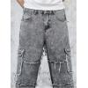 imageSOLY HUX Mens Cargo Jeans Y2k Grunge Hip Hop Wide Leg Baggy Denim Pants Streetwear with PocketsGrey