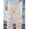 imageSOLY HUX Mens Cargo Jeans Y2k Grunge Hip Hop Wide Leg Baggy Denim Pants Streetwear with PocketsPlain Apricot