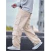 imageSOLY HUX Mens Cargo Jeans Y2k Grunge Hip Hop Wide Leg Baggy Denim Pants Streetwear with PocketsPlain Apricot