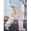imageSOLY HUX Mens Cargo Jeans Y2k Grunge Hip Hop Wide Leg Baggy Denim Pants Streetwear with PocketsPlain Apricot