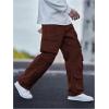 imageSOLY HUX Mens Cargo Jeans Y2k Grunge Hip Hop Wide Leg Baggy Denim Pants Streetwear with PocketsPlain Brown