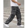 imageSOLY HUX Mens Cargo Jeans Y2k Grunge Hip Hop Wide Leg Baggy Denim Pants Streetwear with PocketsPlain Grey