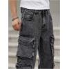 imageSOLY HUX Mens Cargo Jeans Y2k Grunge Hip Hop Wide Leg Baggy Denim Pants Streetwear with PocketsPlain Grey