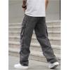 imageSOLY HUX Mens Cargo Jeans Y2k Grunge Hip Hop Wide Leg Baggy Denim Pants Streetwear with PocketsPlain Grey