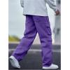 imageSOLY HUX Mens Cargo Jeans Y2k Grunge Hip Hop Wide Leg Baggy Denim Pants Streetwear with PocketsPlain Purple