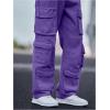 imageSOLY HUX Mens Cargo Jeans Y2k Grunge Hip Hop Wide Leg Baggy Denim Pants Streetwear with PocketsPlain Purple