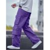 imageSOLY HUX Mens Cargo Jeans Y2k Grunge Hip Hop Wide Leg Baggy Denim Pants Streetwear with PocketsPlain Purple