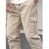 imageSOLY HUX Mens Cargo Pants Drawstring Waist Lightweight Outdoor Casual Joggers with PocketsSolid Khaki