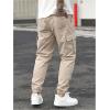 imageSOLY HUX Mens Cargo Pants Drawstring Waist Lightweight Outdoor Casual Joggers with PocketsSolid Khaki