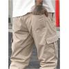 imageSOLY HUX Mens Cargo Pants Drawstring Waist Lightweight Outdoor Casual Joggers with PocketsSolid Khaki