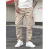imageSOLY HUX Mens Cargo Pants Drawstring Waist Lightweight Outdoor Casual Joggers with PocketsSolid Khaki