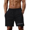 imageSOLY HUX Mens Casual Letter Print Drawstring Elastic Waist Athletic Workout Shorts with PocketBlack