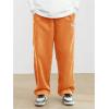 imageSOLY HUX Mens Corduroy Pants Casual Drawstring Elastic Waist Straight Leg Sweatpants with PocketsOrange Letter