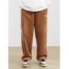imageSOLY HUX Mens Corduroy Pants Casual Drawstring Elastic Waist Straight Leg Sweatpants with PocketsPlain Brown