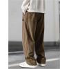 imageSOLY HUX Mens Corduroy Pants Casual Elastic Waist Drawstring Wide Leg Baggy Sweatpants StreetwearCoffee Brown