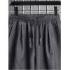 imageSOLY HUX Mens Corduroy Pants Drawstring Elastic Waist Baggy Casual Joggers Pants with PocketsPlain Dark Grey