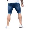 imageSOLY HUX Mens Distressed Jean Shorts Ripped Bermuda Denims Casual Fitted StreetwearDark Wash