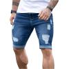 imageSOLY HUX Mens Distressed Jean Shorts Ripped Bermuda Denims Casual Fitted StreetwearDark Wash