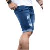 imageSOLY HUX Mens Distressed Jean Shorts Ripped Bermuda Denims Casual Fitted StreetwearDark Wash