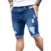 imageSOLY HUX Mens Distressed Jean Shorts Ripped Bermuda Denims Casual Fitted StreetwearDark Wash