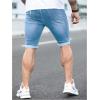 imageSOLY HUX Mens Distressed Jean Shorts Ripped Bermuda Denims Casual Fitted StreetwearLight Wash