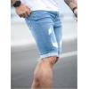 imageSOLY HUX Mens Distressed Jean Shorts Ripped Bermuda Denims Casual Fitted StreetwearLight Wash