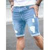 imageSOLY HUX Mens Distressed Jean Shorts Ripped Bermuda Denims Casual Fitted StreetwearLight Wash