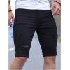 imageSOLY HUX Mens Distressed Jean Shorts Ripped Bermuda Denims Casual Fitted StreetwearSolid Black