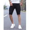 imageSOLY HUX Mens Distressed Jean Shorts Ripped Bermuda Denims Casual Fitted StreetwearSolid Black