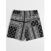 imageSOLY HUX Mens Elastic High Waisted Casual Summer ShortsBlack White Paisley