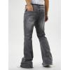 imageSOLY HUX Mens Flared Jeans High Waisted Bell Bottom Vintage Hip Hop Denim Pants with Pocket StreetwearPlain Grey