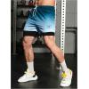 imageSOLY HUX Mens Gradient Athletic Shorts Letter Graphic Drawstring Waist Workout Running Shorts with PocketsBlue and White Ombre
