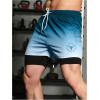 imageSOLY HUX Mens Gradient Athletic Shorts Letter Graphic Drawstring Waist Workout Running Shorts with PocketsBlue and White Ombre