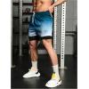 imageSOLY HUX Mens Gradient Athletic Shorts Letter Graphic Drawstring Waist Workout Running Shorts with PocketsBlue and White Ombre
