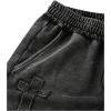 imageSOLY HUX Mens Graphic Baggy Sweatpants Y2k Vintage Gothic Drawstring Elastic Waist Wide Leg Pants StreetwearBlack Cross