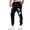 imageSOLY HUX Mens Graphic Skull Print Sweatpants Drawstring High Waisted Joggers Pants with PocketBlack Print
