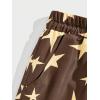 imageSOLY HUX Mens Graphic Sweat Shorts Floral Letter Print Drawstring Waist Track Shorts with PocketCoffee Brown Star