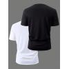 imageSOLY HUX Mens Letter Graphic Tee Tops Classic Short Sleeve Crew Neck TShirts 2 PieceBlack and White