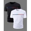 imageSOLY HUX Mens Letter Graphic Tee Tops Classic Short Sleeve Crew Neck TShirts 2 PieceBlack and White