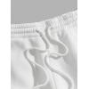 imageSOLY HUX Mens Letter Print Drawstring High Waisted Sweatpants Graphic Joggers PantsWhite Letter Print